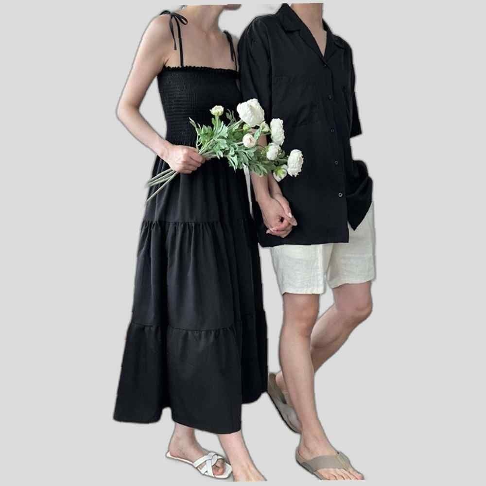 제주도 해외 여행 휴가 검정색 원피스 여름 커플룩 바캉스 휴양지룩 피서룩 해외여행여름옷 동남아여행 비치룩