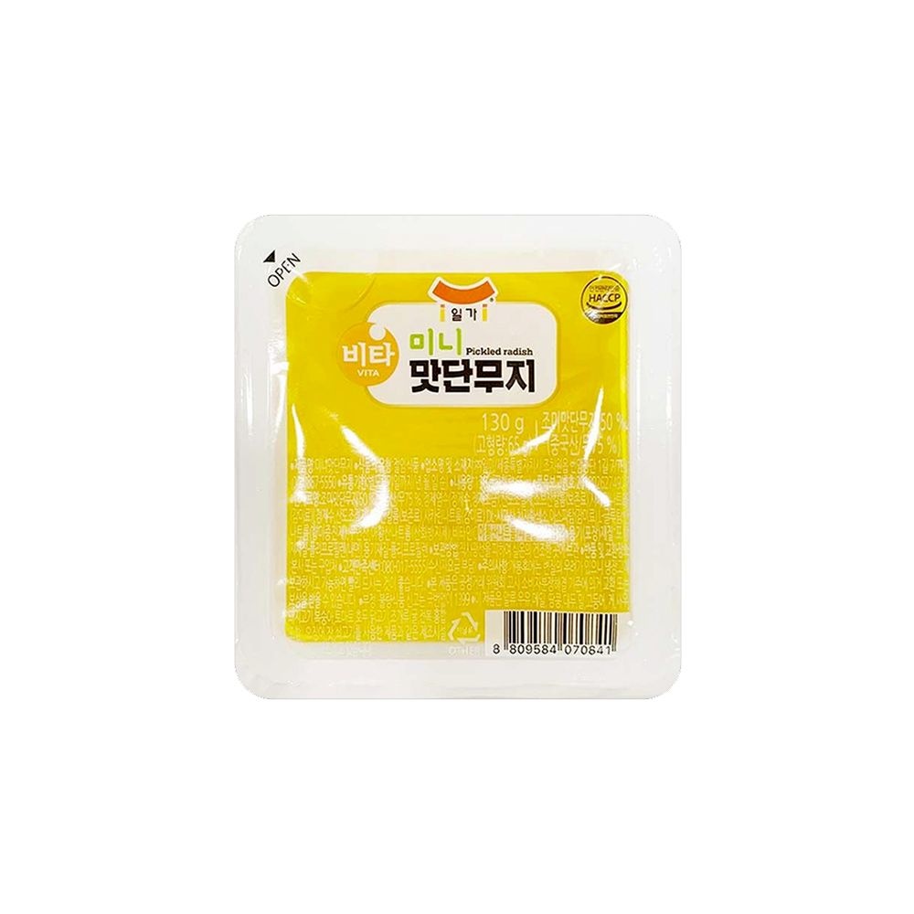삼둥이수산 일가 슬림 미니단무지 130g 업소용 배달용 1회용 슬라이스 단무지