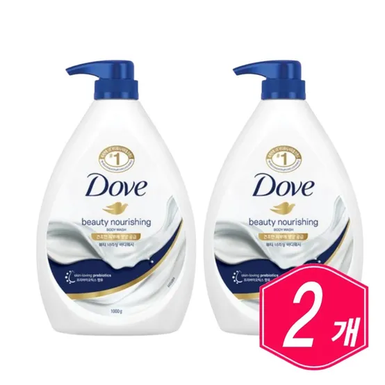 도브 뷰티 너리싱 바디워시 1000ml x 2개 바디클렌져 남자 여자 노인 바디 샤워 샴푸 클렌저