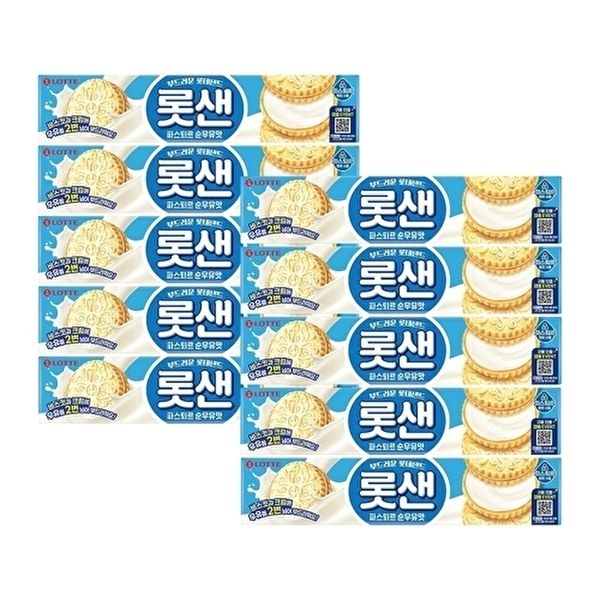 [롯데웰푸드]롯샌 파스퇴르 순우유맛 105g x10개