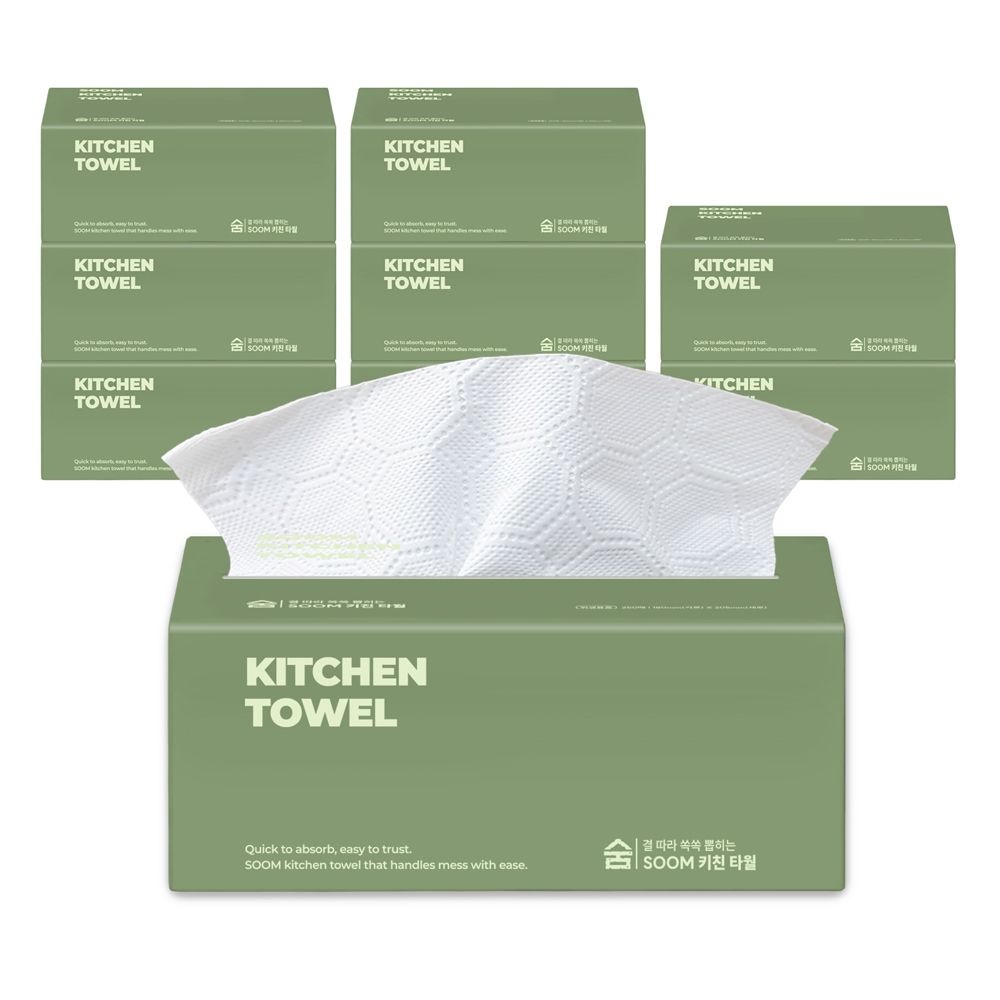 [롯데온] 숨 한장씩 쏙쏙 뽑아쓰는 키친타올 100매 3겹 9팩 (6,250원/무료)