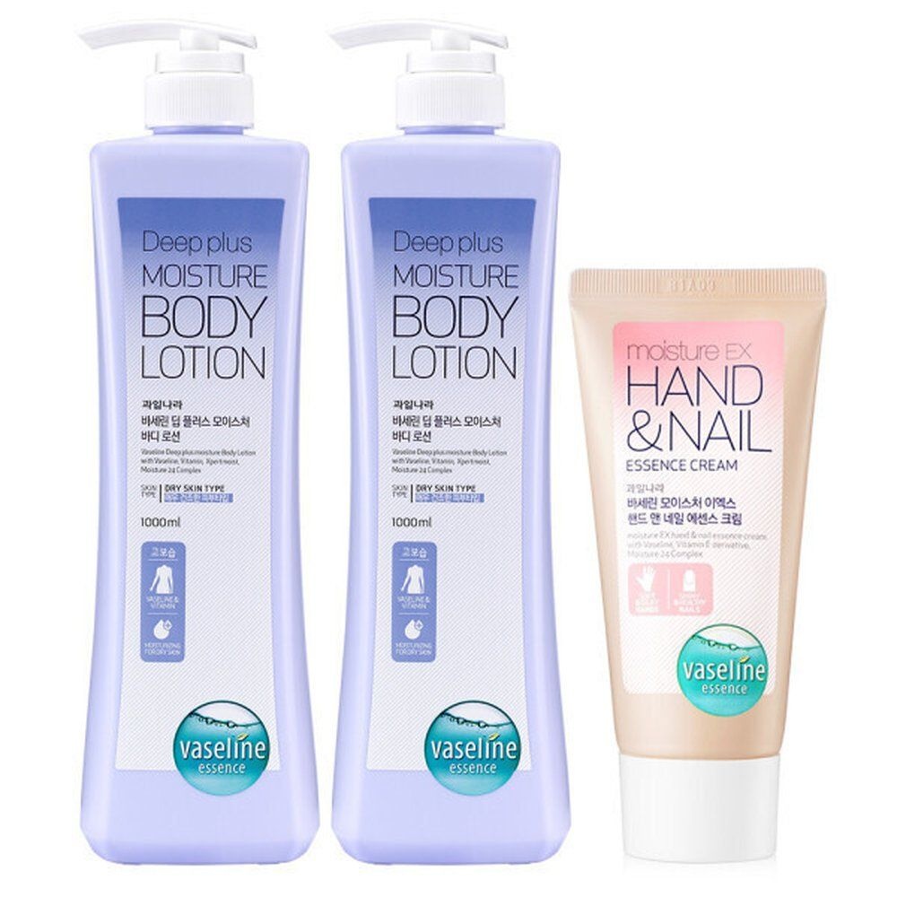바세린 대용량 바디로션 (파격행사) 딥플러스 1000ml 2개+특별(핸드크림 60ml) 고보습 로션