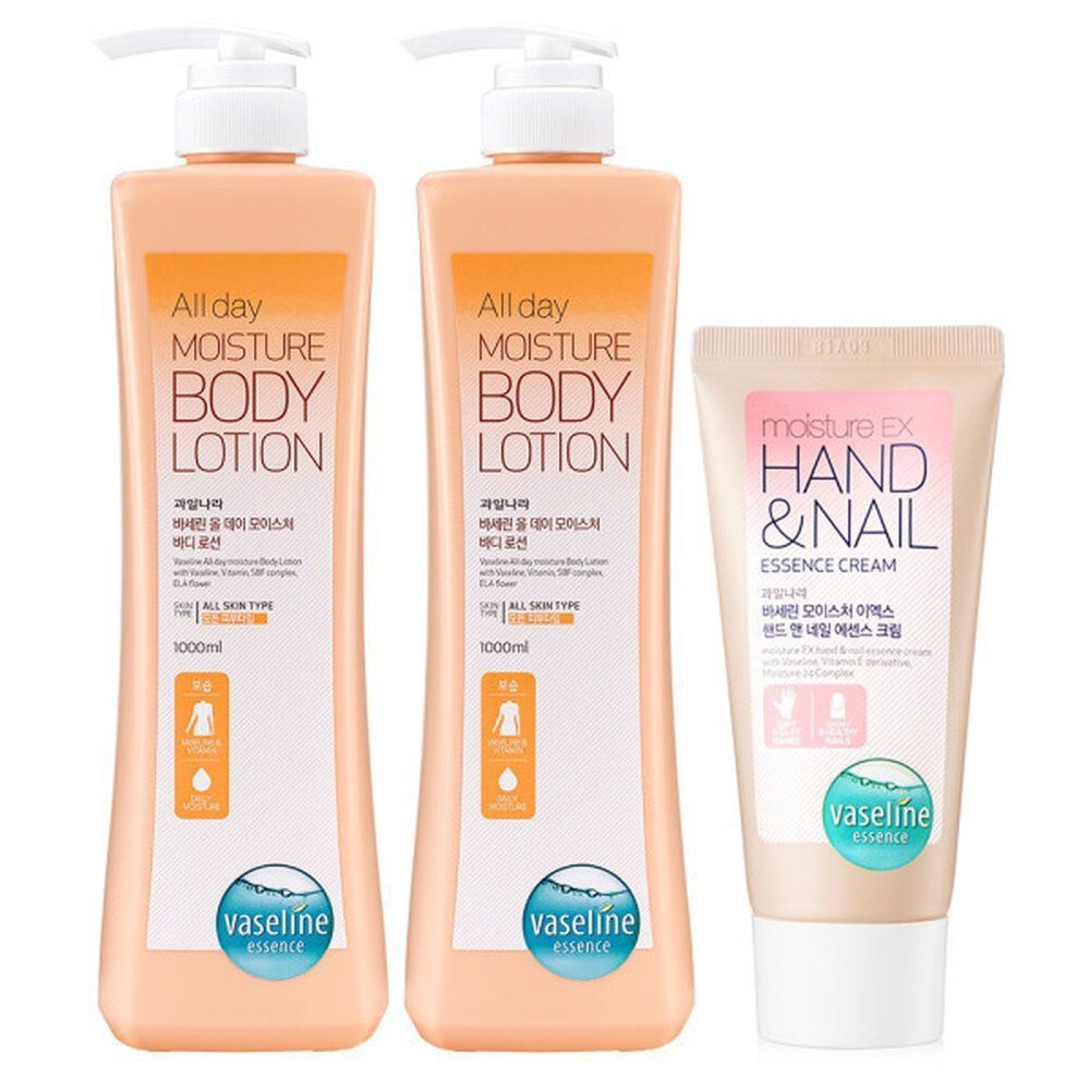 바세린 대용량 바디로션 (파격행사) 올데이 1000ml 2개+특별(핸드크림 60ml) 고보습 로션
