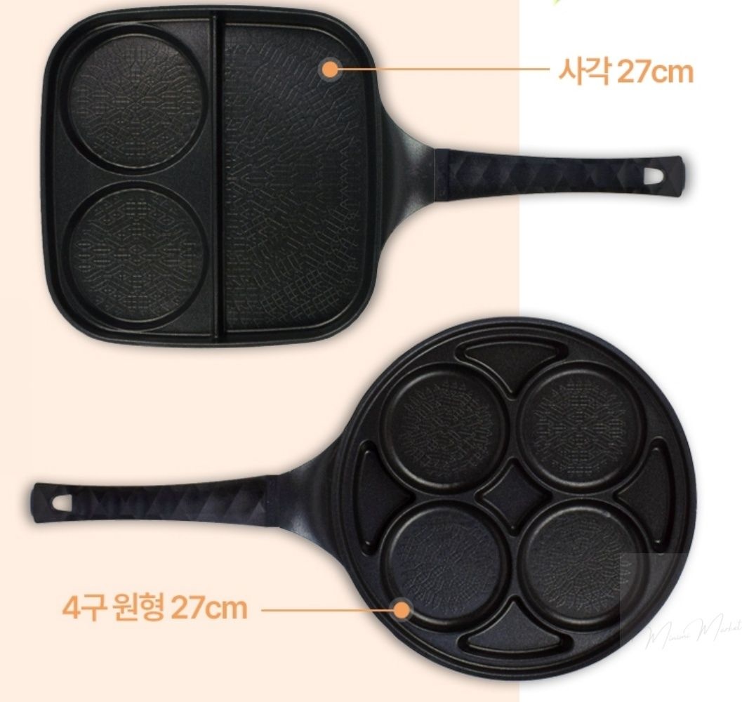 미니미도매협력사 미니미마켓 국내산 토스트용 잉글리쉬머핀용 맥모닝용 베이컨구이용 계란 후라이용 2구 4구 팬 토스트팬 5구에그