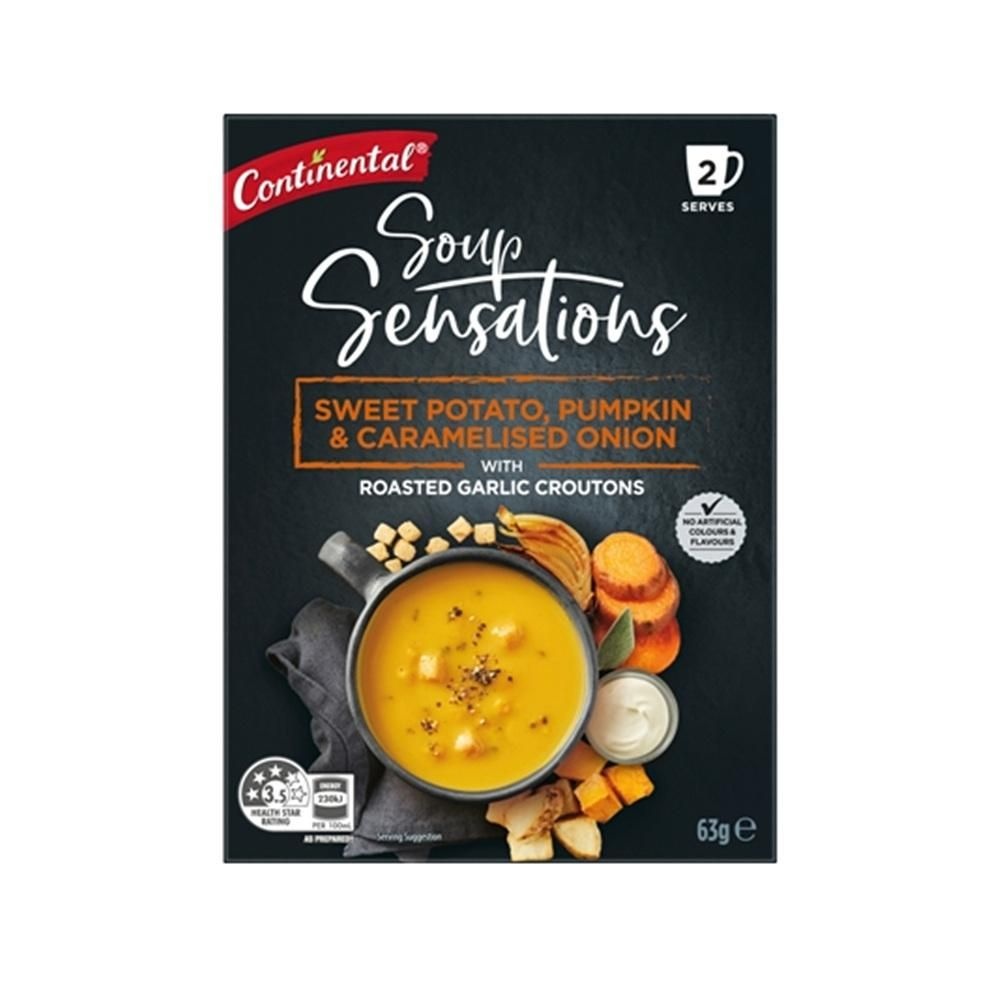 콘티넨탈 [해외] 콘티넨탈 스윗 포테이토 펌킨 앤 캬라멜 어니던 스프 63g 5팩  Continental Sweet Potato Pumpkin & Caramelised Onion With Roasted Gar