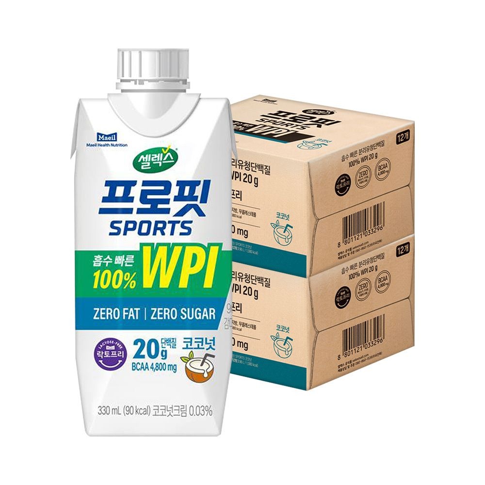 [온누리상품] 셀렉스 프로핏 웨이프로틴 WPI 코코넛 330ml 24팩
