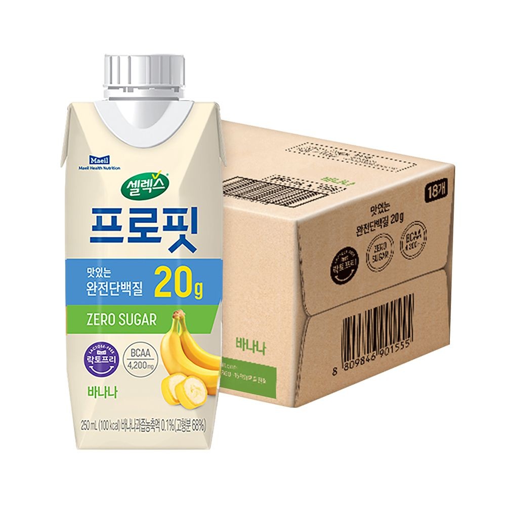 셀렉스 프로핏 완전단백질 바나나 드링크 250ml 18입 (1박스)