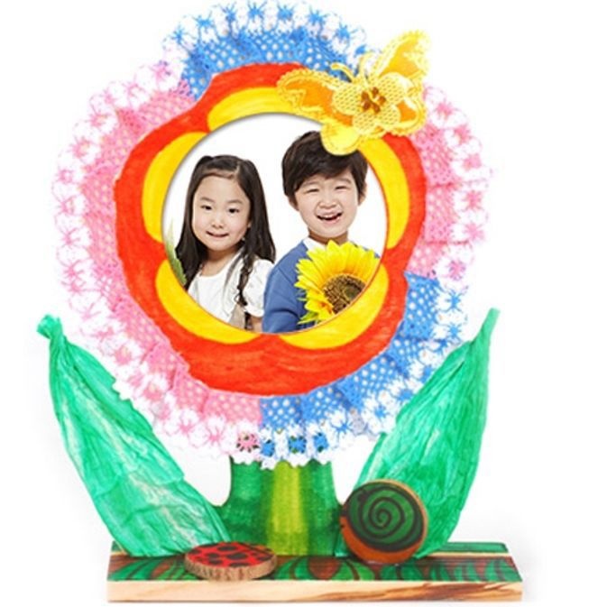 만들기대장 유아미술 어린이용 레이스꽃 사진액자만들기 [BKJ41379]