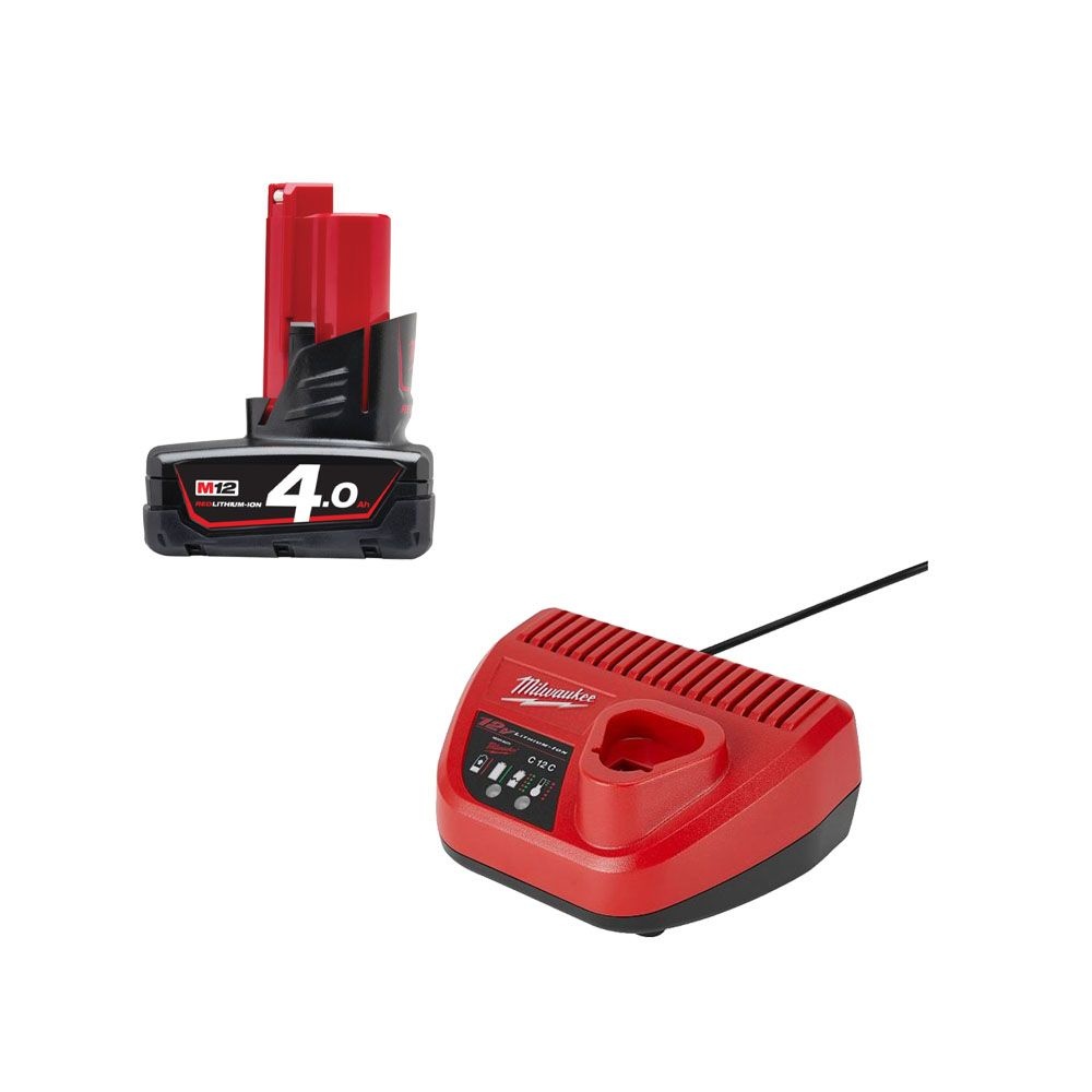 디월트 밀워키 C12C+M12 B4 12V 배터리 충전기 세트