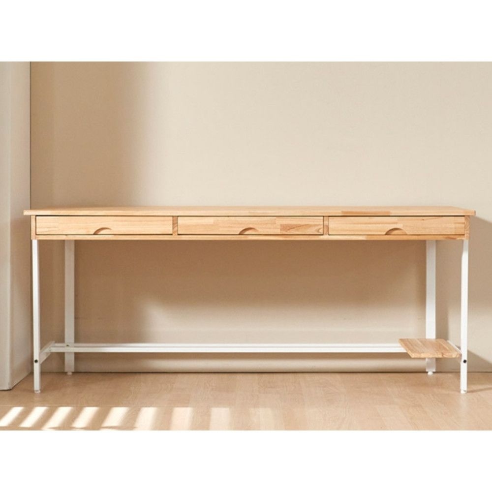 SOL 협력사 밝은 참죽 원목 철제 컴퓨터 서랍 책상 1800(2색) 북유럽 모던 일인용 성인