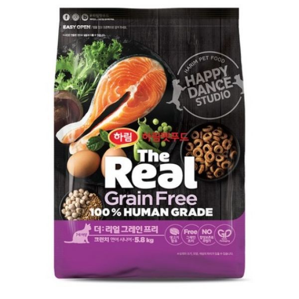 (대용량) 더리얼 캣 그레인프리 크런치 연어 시니어 5.8kg