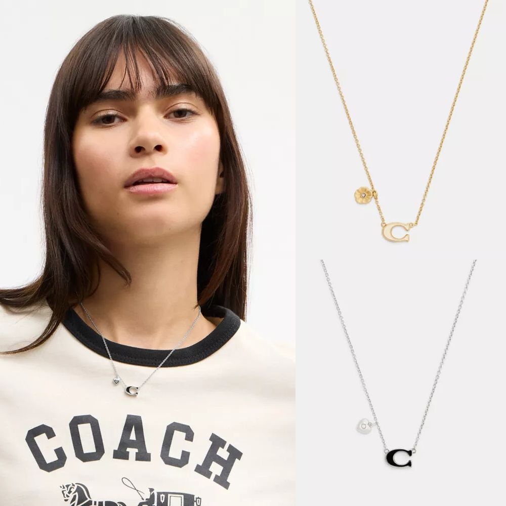 [해외] 코치 Coach 에나멜 시그니처 참 팬던트 목걸이 CEM69 CEM70 [관부가세포함]