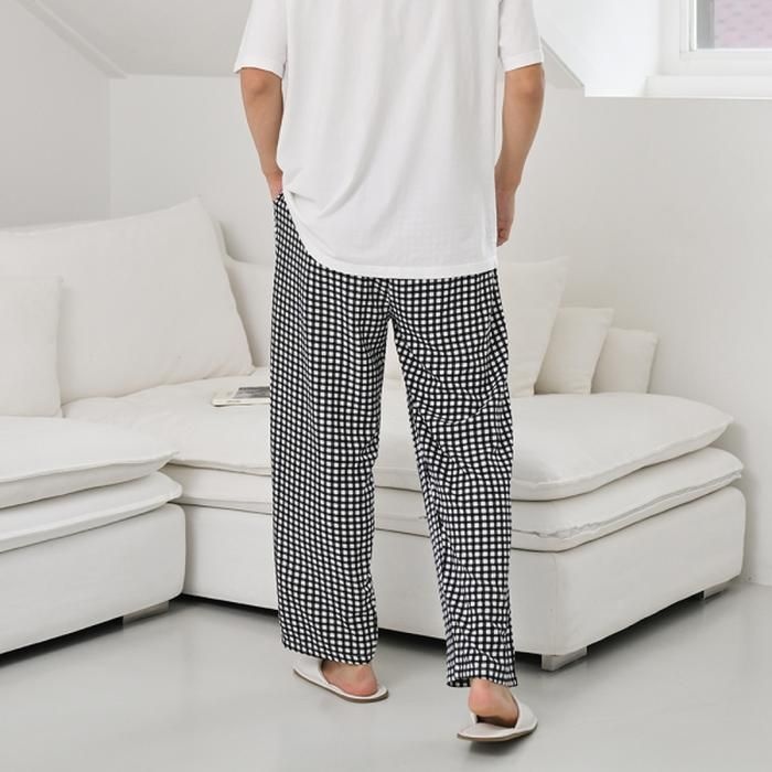 [글램공감]팰리스 체크 남성 커플잠옷 파자마바지