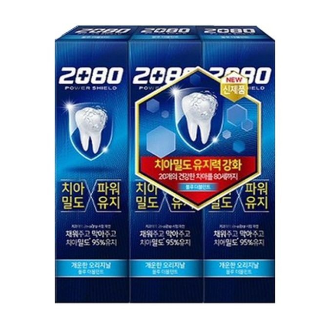 애경 2080 파워쉴드 블루 더블민트 140g 3P [BEJ48651]