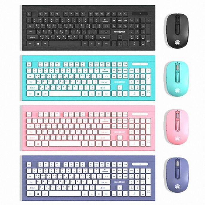 마이크로닉스 MANIC KM330 무선 슬림 키보드 마우스 합본(민트) [BXS69149]