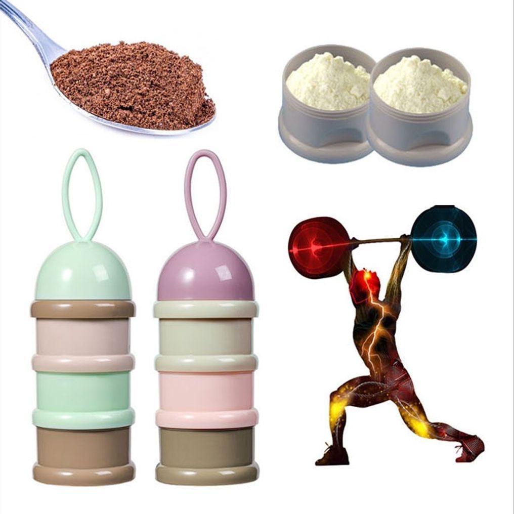 퍼플 민트 3단 가루 프로틴 소분 용기 미니사이즈 [BYO14774]