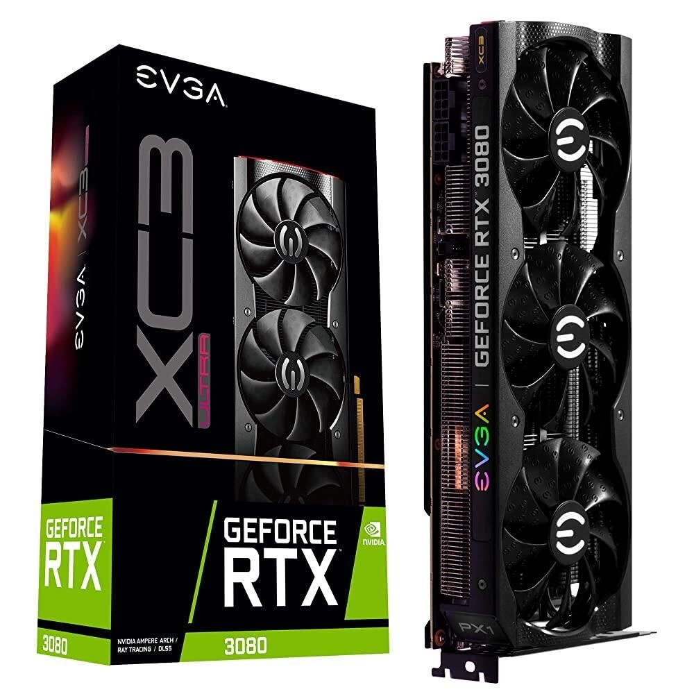 EVGA [해외] EVGA 10G-P5-3885-KR 지포스 RTX 3080 XC3 울트라 게이밍, 10GB GDDR6X, iCX3 냉각, ARGB LED, 금속 백플레이트