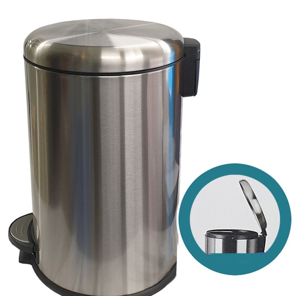 삼정764 고급 무소음 원형 스텐 페달 휴지통 20L [BSK71719]