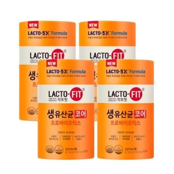 종근당건강 락토핏 코어 생유산균 프로바이오틱스 60포, 4개