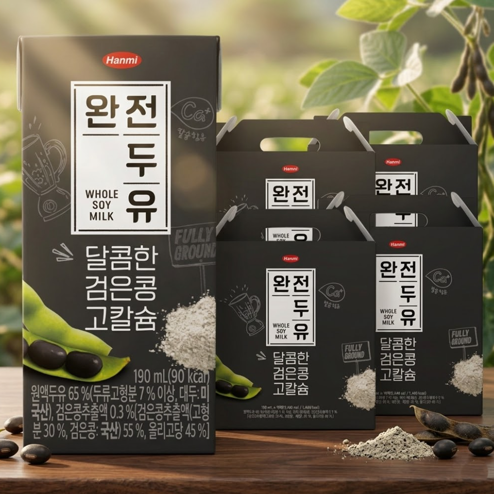 한미양행 한미 완전두유 달콤한 검은콩 고칼슘 190ml 64팩