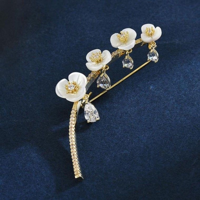 [LUNALUCEorm]한국 은초롱 꽃 자개 브로치 관광 기념 답례품 기념품