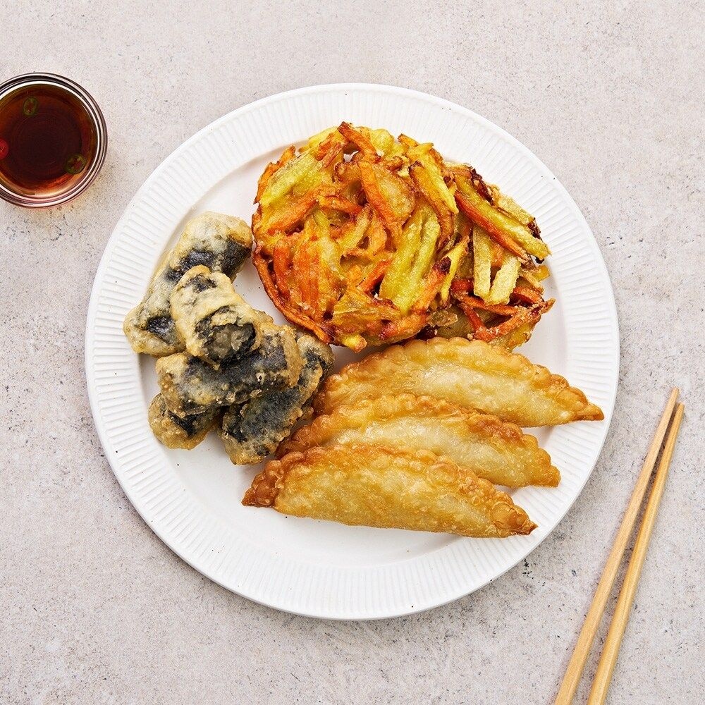 (주)이엔푸드 [추억의 국민학교 떡볶이] 국떡 바사삭 모둠튀김 174gX4팩