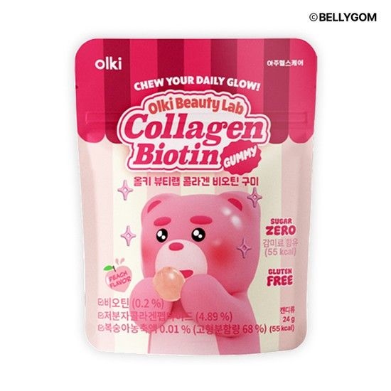 올키 뷰티랩X벨리곰 콜라겐 비오틴 구미 1봉
