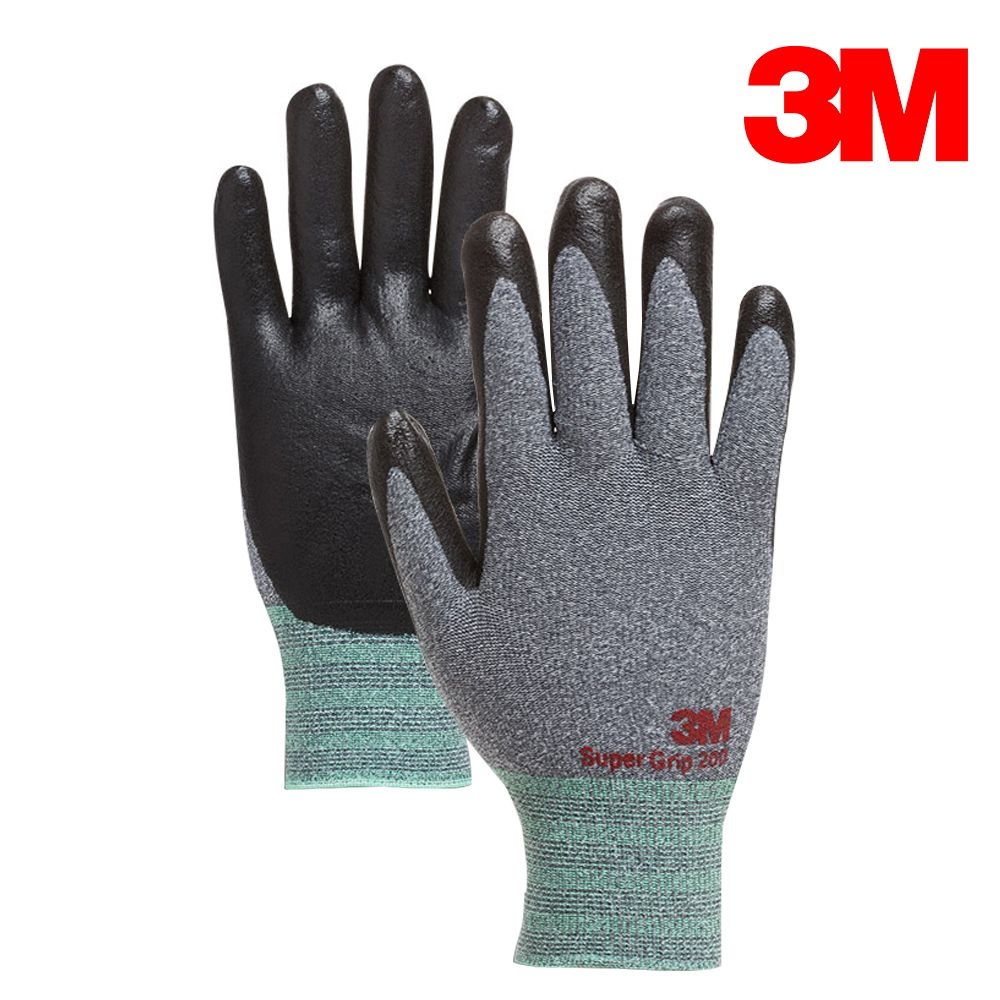 [오늘출발] 3M장갑 작업용 NBR코팅안전장갑 슈퍼그립200 회색 (SUPER GRIP 200 GRAY) 1BOX(100개)