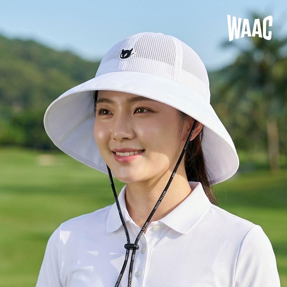 왁 골프 여성모자 메쉬 버킷햇 화이트 WGRCX26214WHX