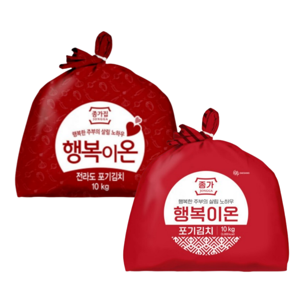 대상 종가 행복이온 포기김치 10kg x 2개 )(전라도+일반중부식)