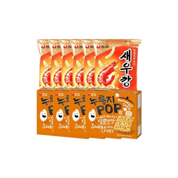농심 누룽지팝 142g 4개+ 새우깡 90g 6개