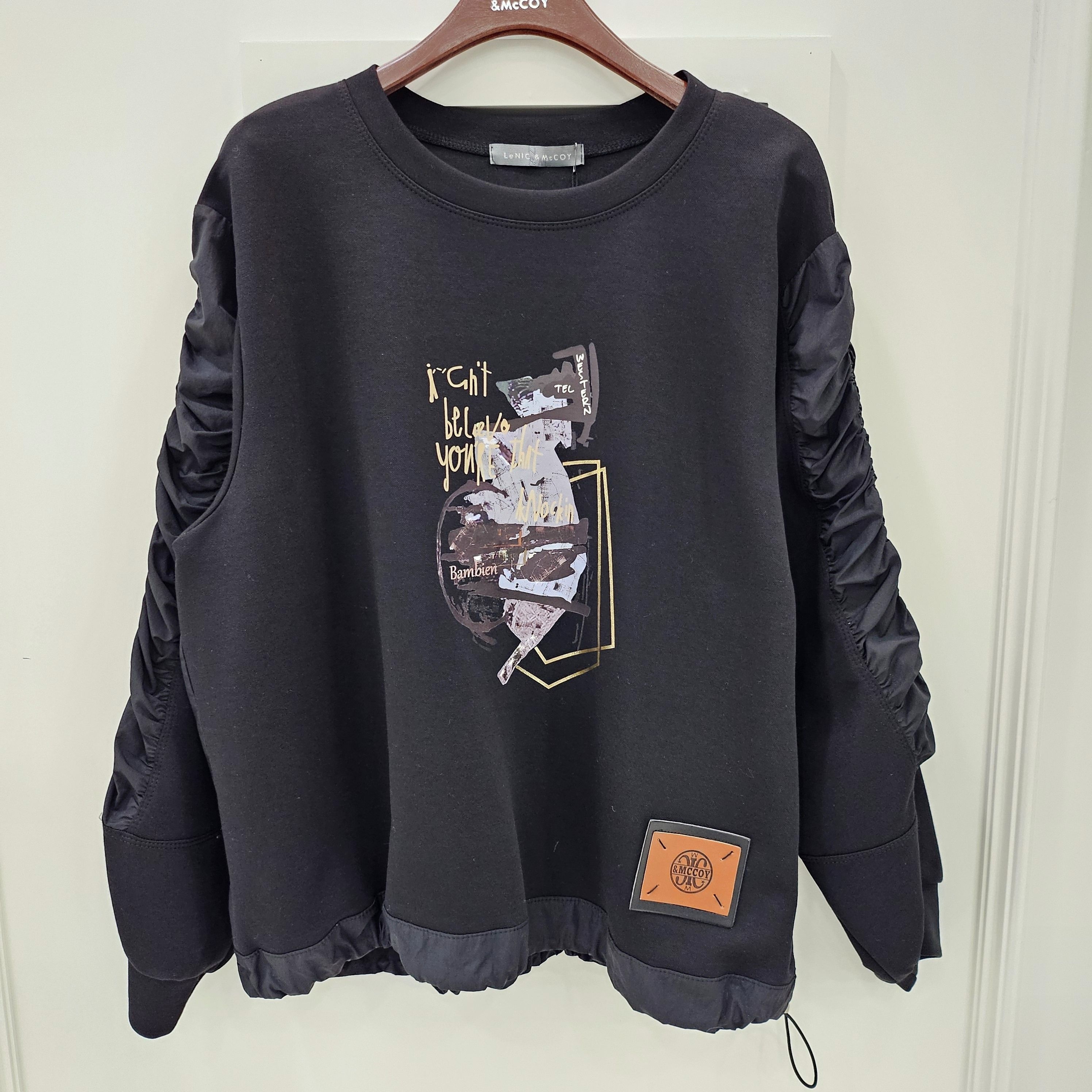 르니앤맥코이 르니앤맥코이 밑단 소매 스트링 티셔츠 MM11TS601GN 733801