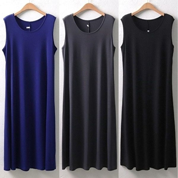 위쉬몰 빅사이즈 WW 냉장고나시롱원피스 5295H207 오버핏