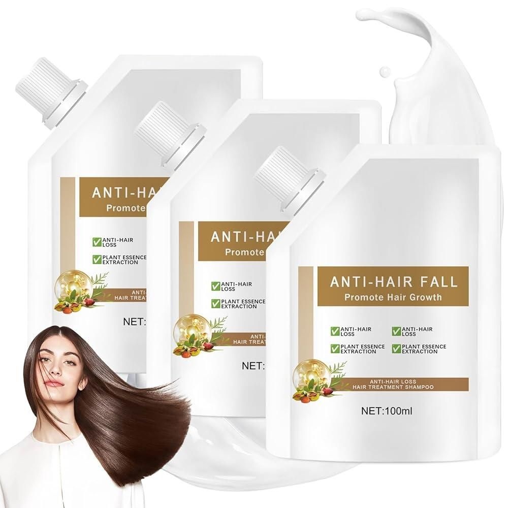 [해외] Anti-Hair Fall Hair Loss Shampoo Anti Shampoos for Women Ginseng Ginger Growth Rich in Various Plant Extracts All Types 100ml 3Pcs [호환]