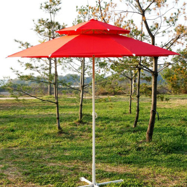 CM산업 굿즈트리 [굿즈트리] 시원그늘 2단 파라솔(270cm) (레드) (받침대 미포함)