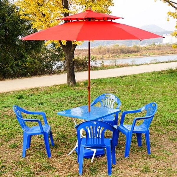 CM산업 굿즈트리 [굿즈트리] 썬시티 2단 파라솔(230cm) (레드) (받침대 미포함)