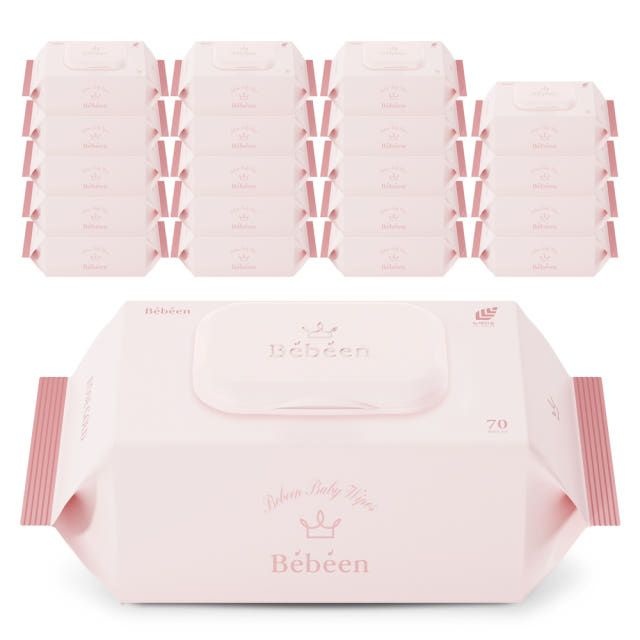 베베앙 아기 물티슈 로즈골드 고평량 엠보싱 캡형 70매 20팩