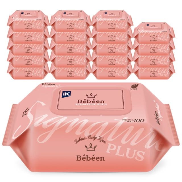 베베앙 물티슈 시그니처 플러스 엠보싱 캡형 100매 20팩