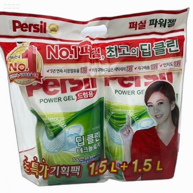 퍼실 파워젤 딥클린 드럼용 리필 1 5L 2개 섬유세제 가성비세제 땀냄새제거