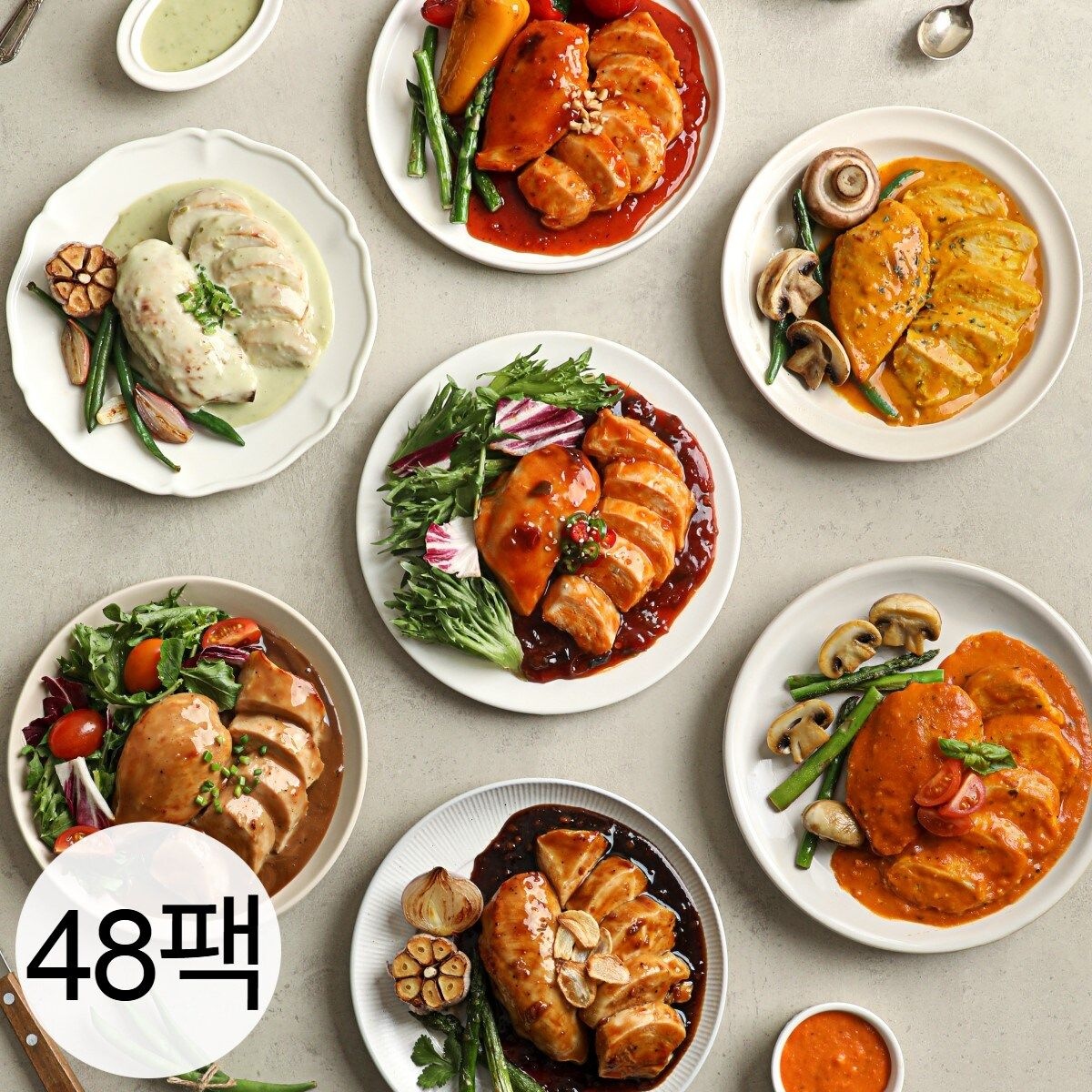 다신샵 닭신 저당 소스 닭가슴살 6종 혼합 48팩 산 통살 쫄깃촉촉 3730968