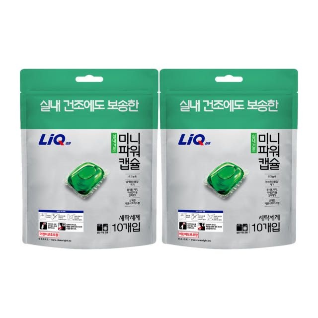 리큐 실내건조 미니파워 레몬시트러스향 캡슐세제 10개입 2개