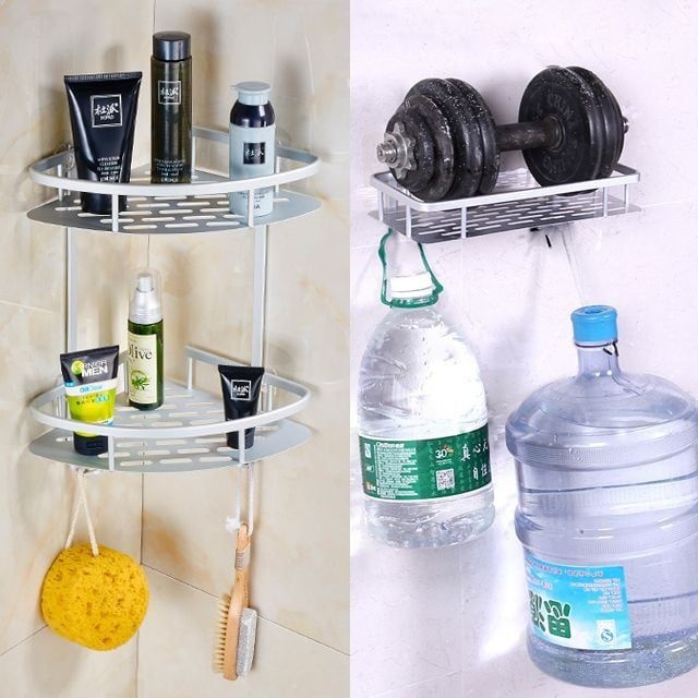 마라노파 욕실 화장실 코너선반 일자 수건걸이 흡착식 수납 2단