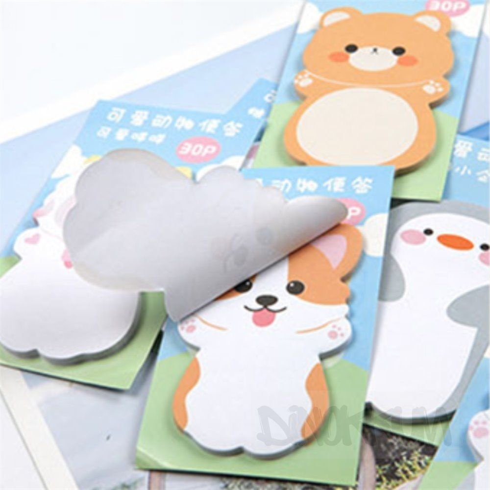 디노꿈 동물 접착메모지 6종세트 귀여운메모지 모니터메모지 예쁜메모지
