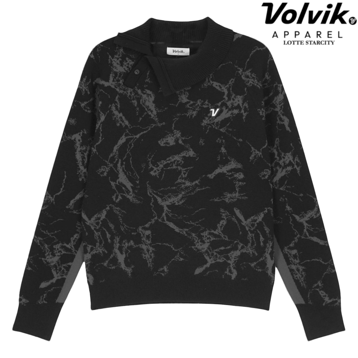 [롯데백화점] 볼빅 LAB하이넥 오버핏 자가드 풀오버 니트 VLKTQ251_KD LE1221219088