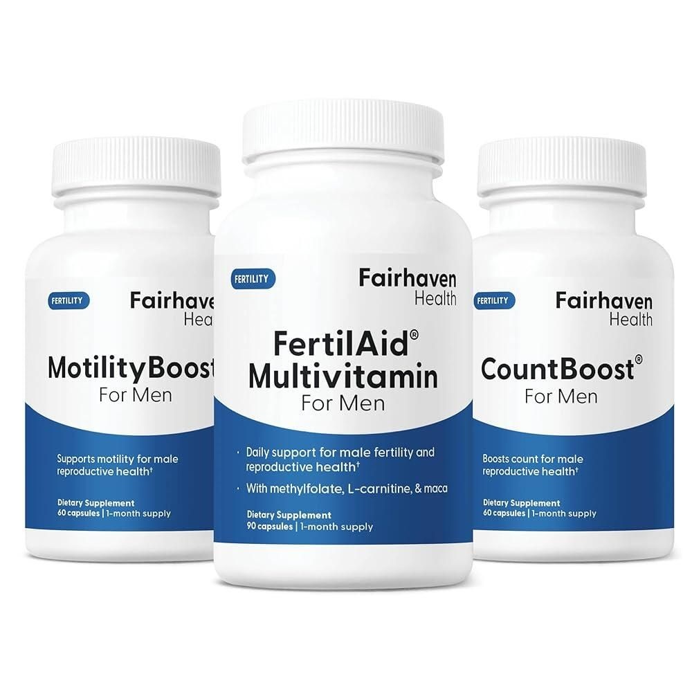 [해외] Fairhaven Health 남성용 FertilAid MotilityBoost Countboost 콤보 불임 보충제 태아 개념이 있는 남성 [호환]