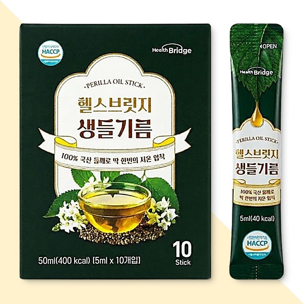 헬스브릿지 생들기름 들깨기름 저온압착 스틱 국내산 10포
