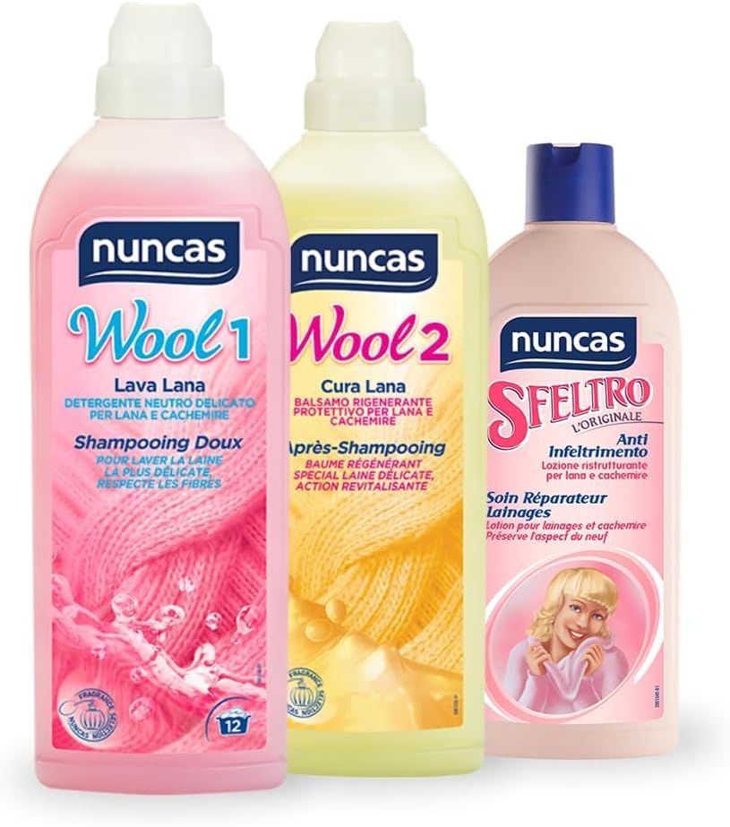 눈카스 울샴푸 캐시미어 세제 컨디셔너 로션 세트 이탈리아 nuncas wool1,2 sfeltro