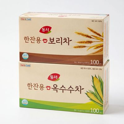 동서 한잔용 보리차 100입 + 옥수수차 100입 구수한 국산보리