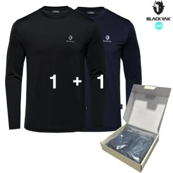 24FW 1+1긴발티셔츠 공용 긴팔 더블 에코 라운드티 1BYTSF4901 NW