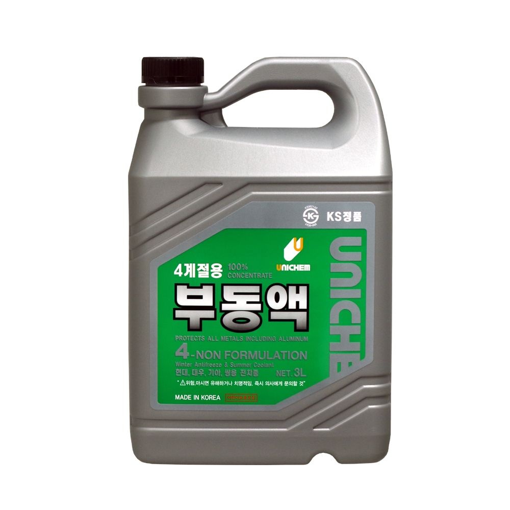 유니켐 4계절용 부동액 3L 그린 냉각수 3리터